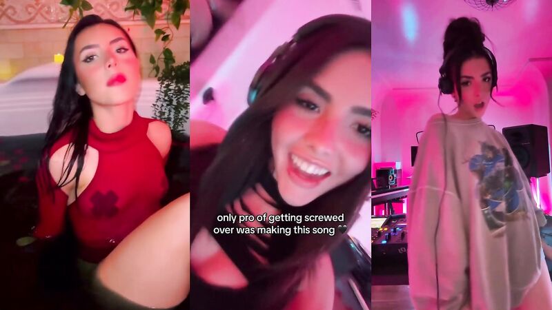 Andrea Botez Nipple Pasties Passes Sexy Outfit Video