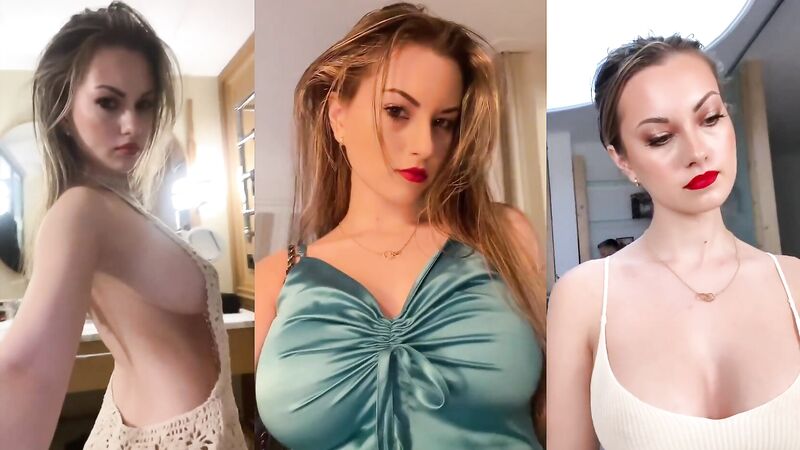 Ashley Matheson Sexy Tiktok Teen Pool outfit Smashedely Video