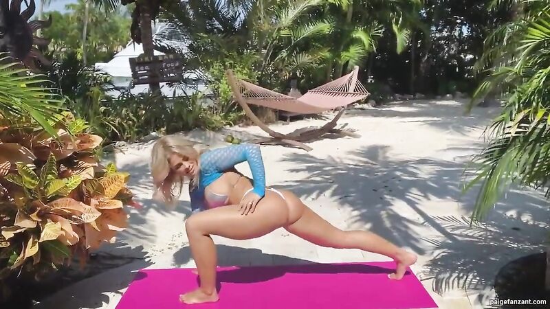 Paige VanZant Unclothed Beach Yoga Video