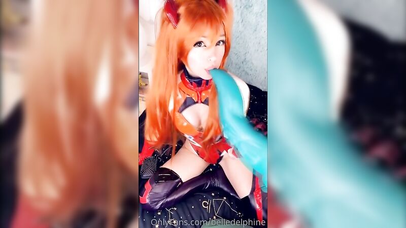 Belle Delphine Uncensored Twat Asuka Langley Dress up Nude Video